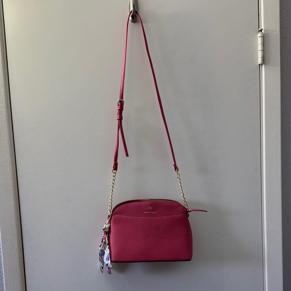Nanette Lepore Fuchsia Crossbody Bag with Gold Chain